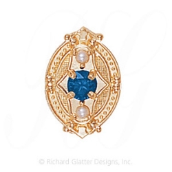 GS449 S/PL - 14 Karat Gold Slide with Sapphire center and Pearl accents 